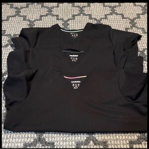 3 Scrubstar Black Short Sleeve Women's Scrub Tops